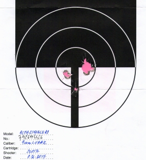 Nastřelovací terč ALFA PARA 9mm Luger